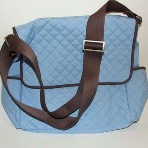 Milano Series Quilted Diaper Flap Bag Blue & Brown